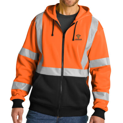   - A107 Class 3 Heavy Duty Fleece Full Zip Hoodie Thumbnail