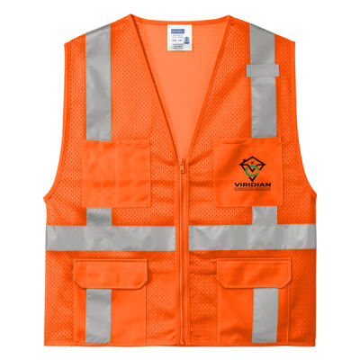   - Ansi 107 Class 2 Mesh Six Pocket Zippered Vest Thumbnail